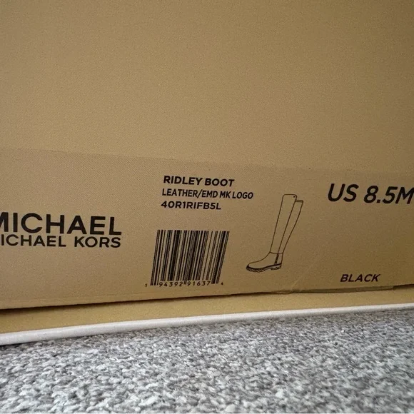 Michael Kors Ridley Black Leather Knee-High Boots - Picture 5 of 7